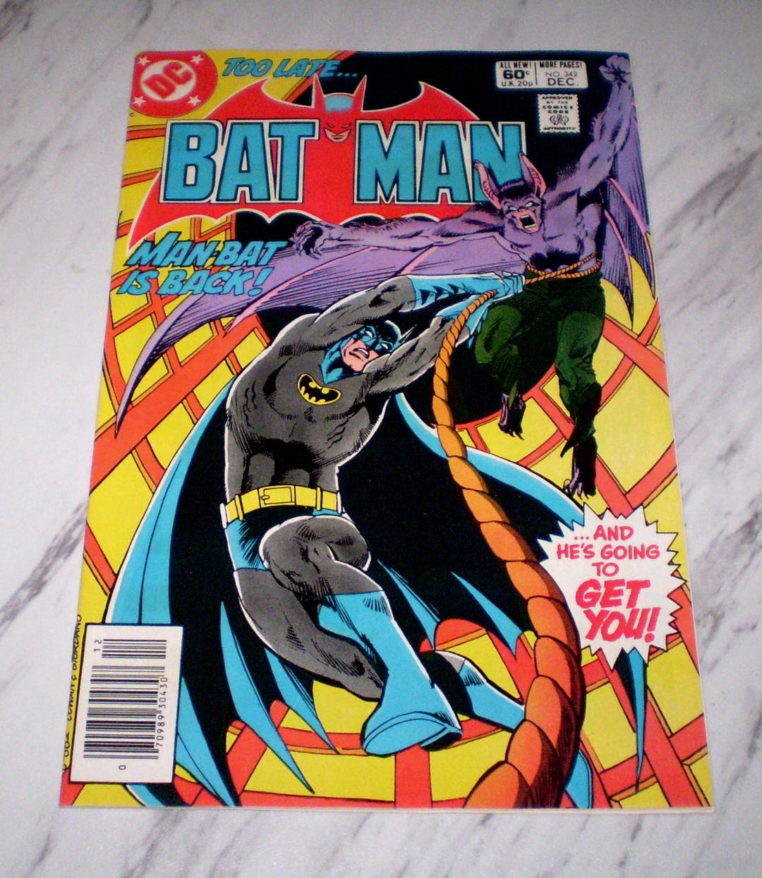 Batman #342 MINT 9.9 OW/W 1981 DC Toon Time Insert Intact Bronze Age ...