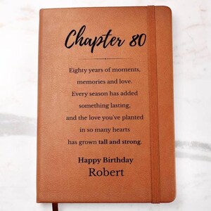 80th Birthday Gift for Men, 80th Birthday Gifts for Him, Personalized Journal with Name, Grandpa Keepsake