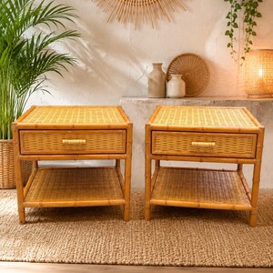 Rattan nachttisch - Etsy.de