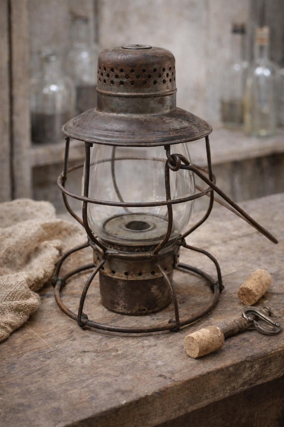 Vintage 1930s Railway Lantern – American Handlan St. Louis Railway