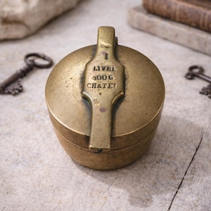 Antique bronze cup weights • Nesting weights “1 pound 500 g Châtel” • Vintage measuring instrument • Nearly complete (1 weight missing)