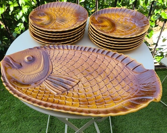 リモージュ・フランス・ソローニュ社製の魚ディナーセット - Etsy 日本