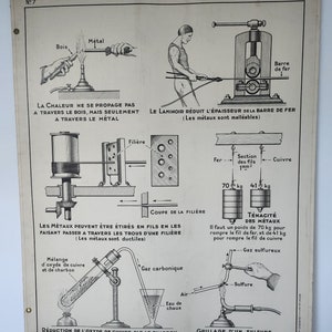 Ancienne affiche scolaire pédagogique A. HATIER 7 et 7 bis