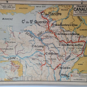 Carta vecchia scuola VIDAL LABLACHE Francia Canali N 6