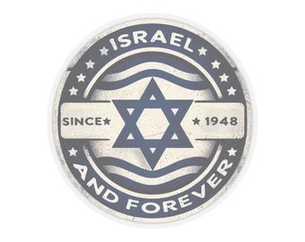 Vintage Israel Emblem Kiss-Cut Stickers