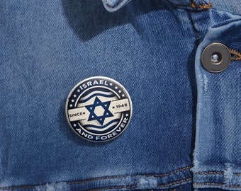 Vintage Israel Emblem Custom Pin Buttons