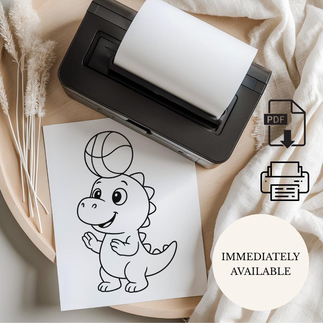 Dinosaur Coloring Pages for Kids – Rainbow Dino Printable PDF – Fun ...