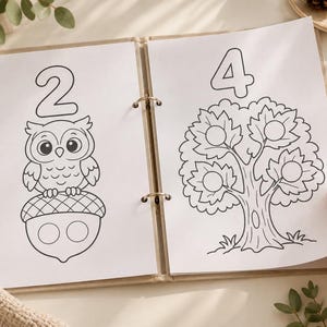 Fall Dot Marker Coloring Pages | Toddler Autumn Numbers 1-5 Math Worksheets | Preschool Fine Motor Printable PDF Download