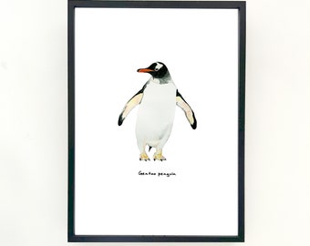 Gentoo penguin poster kids room nursery poster