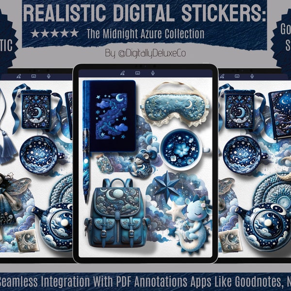 Realistic Digital Stickers Goodnotes Sticker Book PNG Images Background Images Celesteial Moon Clip Art Bujo Journal Template Spread