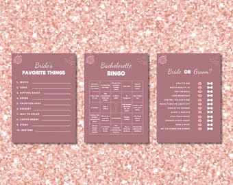 Bachelorette Game Bundle, Printable Bachelorette Games, Bridal Shower Game, Wedding Games, Bachelorette Bingo