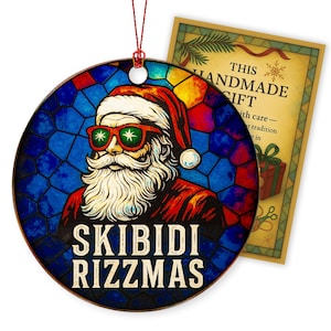 Funny Santa Ornament: Skibidi Rizzmax Meme Christmas Tree Decoration