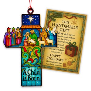 Nativity Suncatcher Ornament: Christian Christmas Window Decor