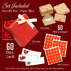 DIY 60 Love Notes Box | Personalized Anniversary Keepsake | Heartfelt Family Memento image 3