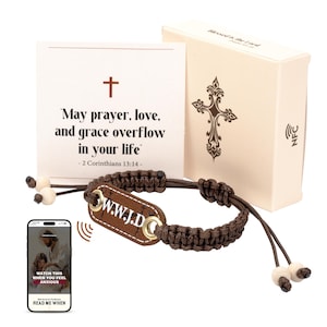 WWJD Leather Christian Bracelet: NFC Bible Verse Access