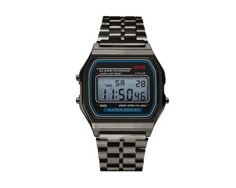 Retro Digitaluhr Armbanduhr Unisexuhr Schwarz