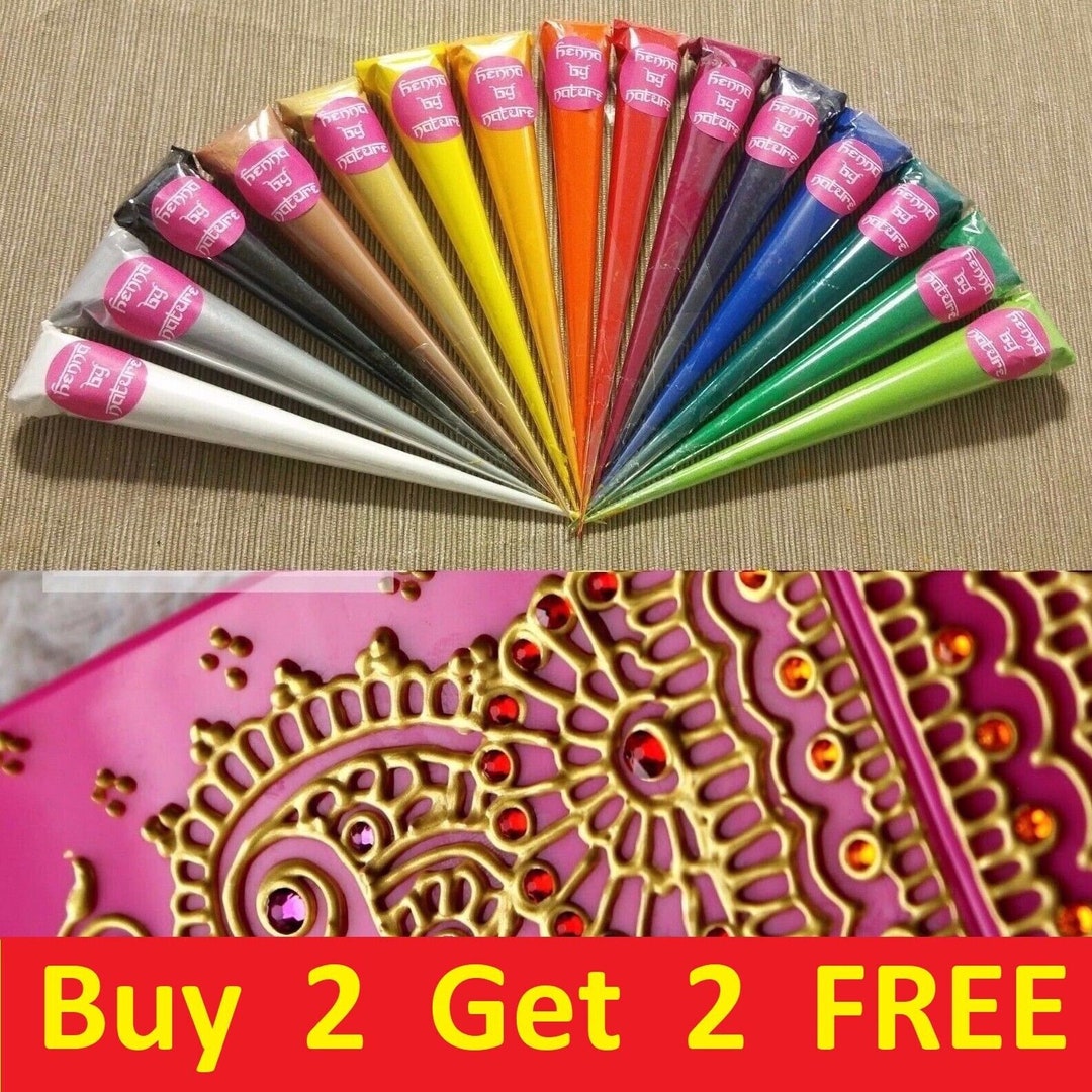 20ml Acrylic Henna Paint Cones Mehndi Candles Canvas Handmade Gifts Art