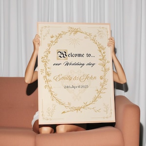 Letrero de bienvenida para boda de cuento de hadas, plantilla de fantasía, paquete vertical y horizontal, descarga instantánea.