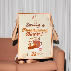 Friendsgiving Welcome Sign Template, Custom Party Sign, Editable Welcome Sign, Personalized Dinner Party Sign, Thanksgiving Fall Theme
