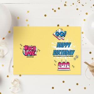 Comic Style Birthday Card Printable PDF Instant Download - Etsy