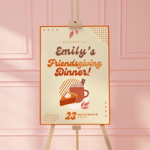 Friendsgiving Welcome Sign Template, Custom Party Sign, Editable Welcome Sign, Personalized Dinner Party Sign, Thanksgiving Fall Theme