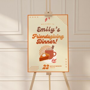 Friendsgiving Welcome Sign Template, Custom Party Sign, Editable Welcome Sign, Personalized Dinner Party Sign, Thanksgiving Fall Theme
