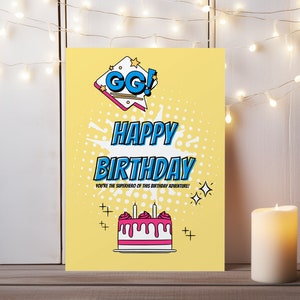 Comic Style Birthday Card Printable PDF Instant Download - Etsy