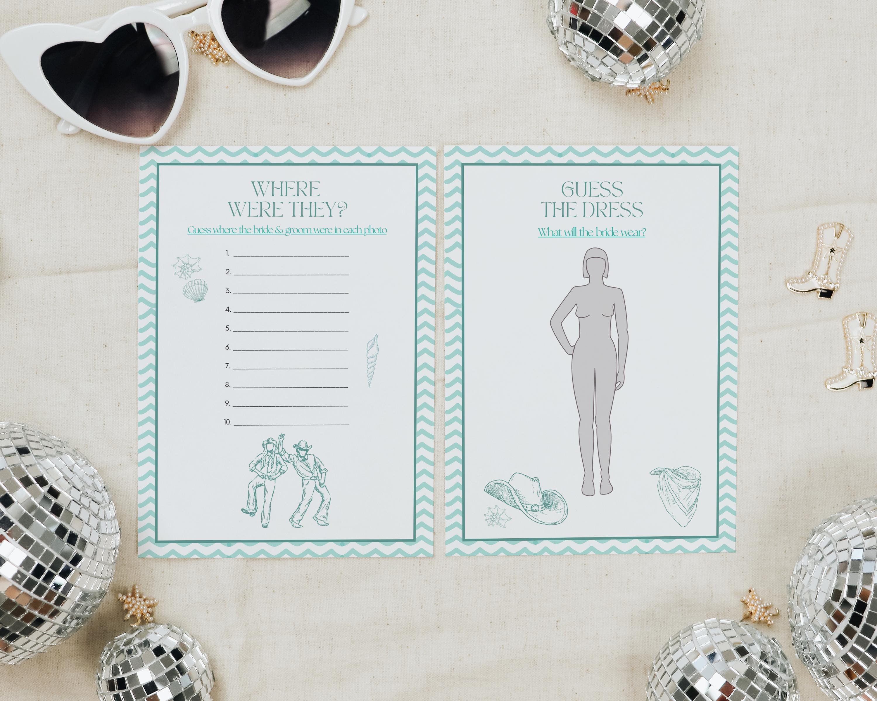 Coastal Cowgirl Bachelorette Party Game Bundle, Bridal Shower Canva ...