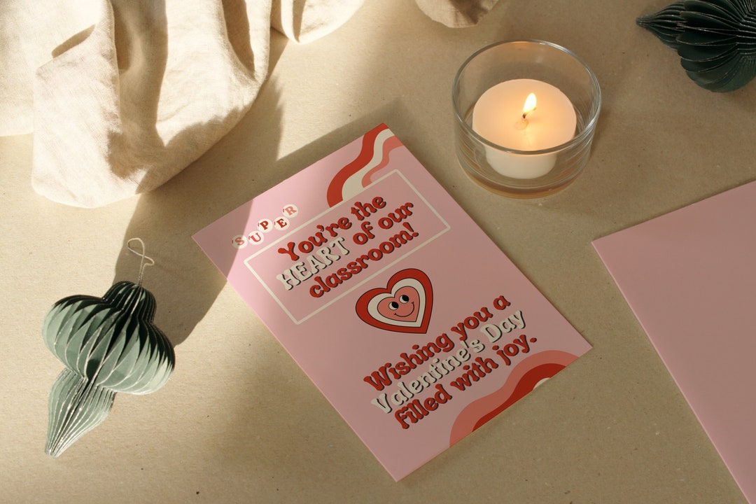 Retro Style Teacher Valentine's Day Card Instant Valentines Download ...