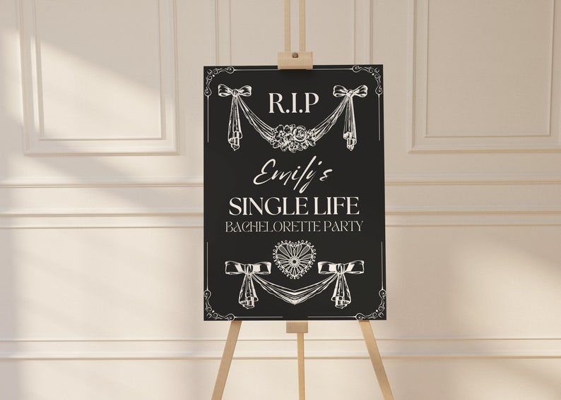 RIP Single Life Bachelorette Welcome Sign Template, Till Death Bachelorette Party Weekend Editable Sign,  Bride or Die Theme