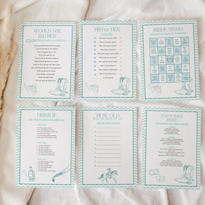 Coastal Cowgirl Bachelorette Party Game Bundle, Bridal Shower Canva ...
