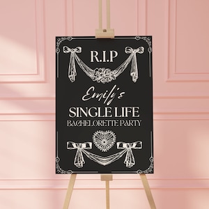 RIP Single Life Bachelorette Welcome Sign Template, Till Death Bachelorette Party Weekend Editable Sign,  Bride or Die Theme