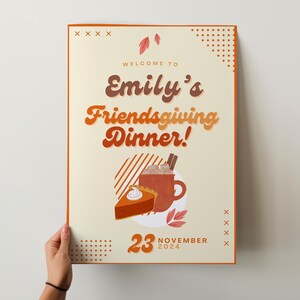 Friendsgiving Welcome Sign Template, Custom Party Sign, Editable Welcome Sign, Personalized Dinner Party Sign, Thanksgiving Fall Theme