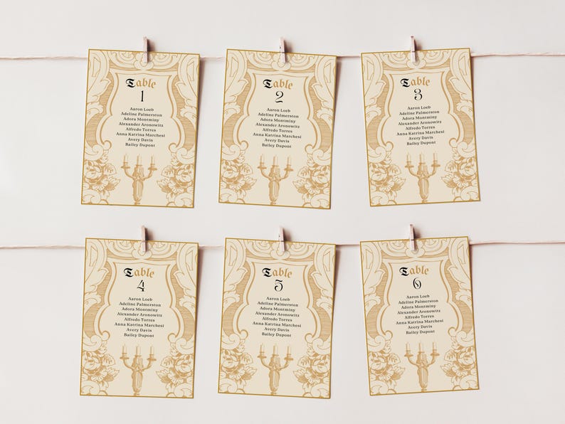 Fairytale Wedding Seating Chart Template Bundle, Fantasy Sign, Table ...