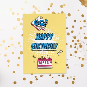 Comic Style Birthday Card Printable PDF Instant Download - Etsy
