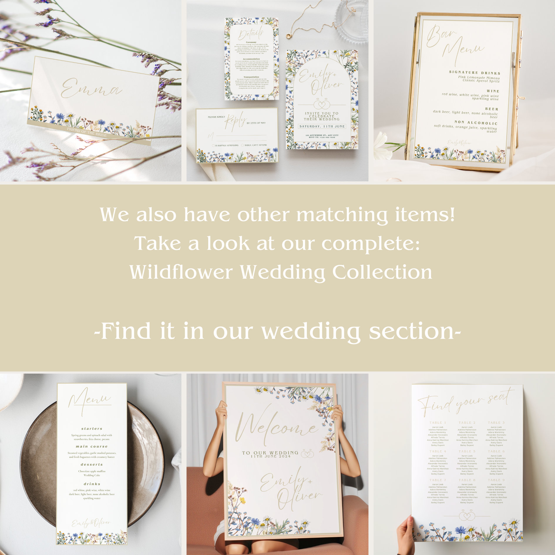 Wildflower Wedding Program Template, Floral Wedding Day Timeline ...