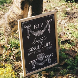 RIP Single Life Bachelorette Welcome Sign Template, Till Death Bachelorette Party Weekend Editable Sign,  Bride or Die Theme