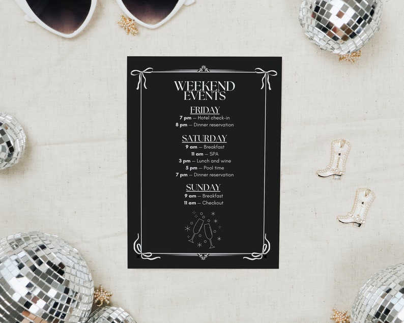 Rip Single Life Bachelorette Invitation & Itinerary Template, Till ...