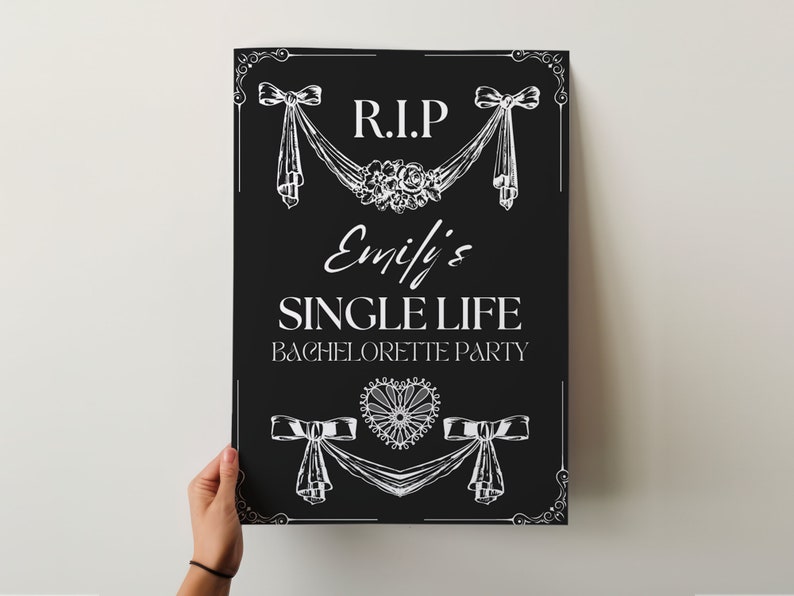 RIP Single Life Bachelorette Welcome Sign Template, Till Death Bachelorette Party Weekend Editable Sign,  Bride or Die Theme