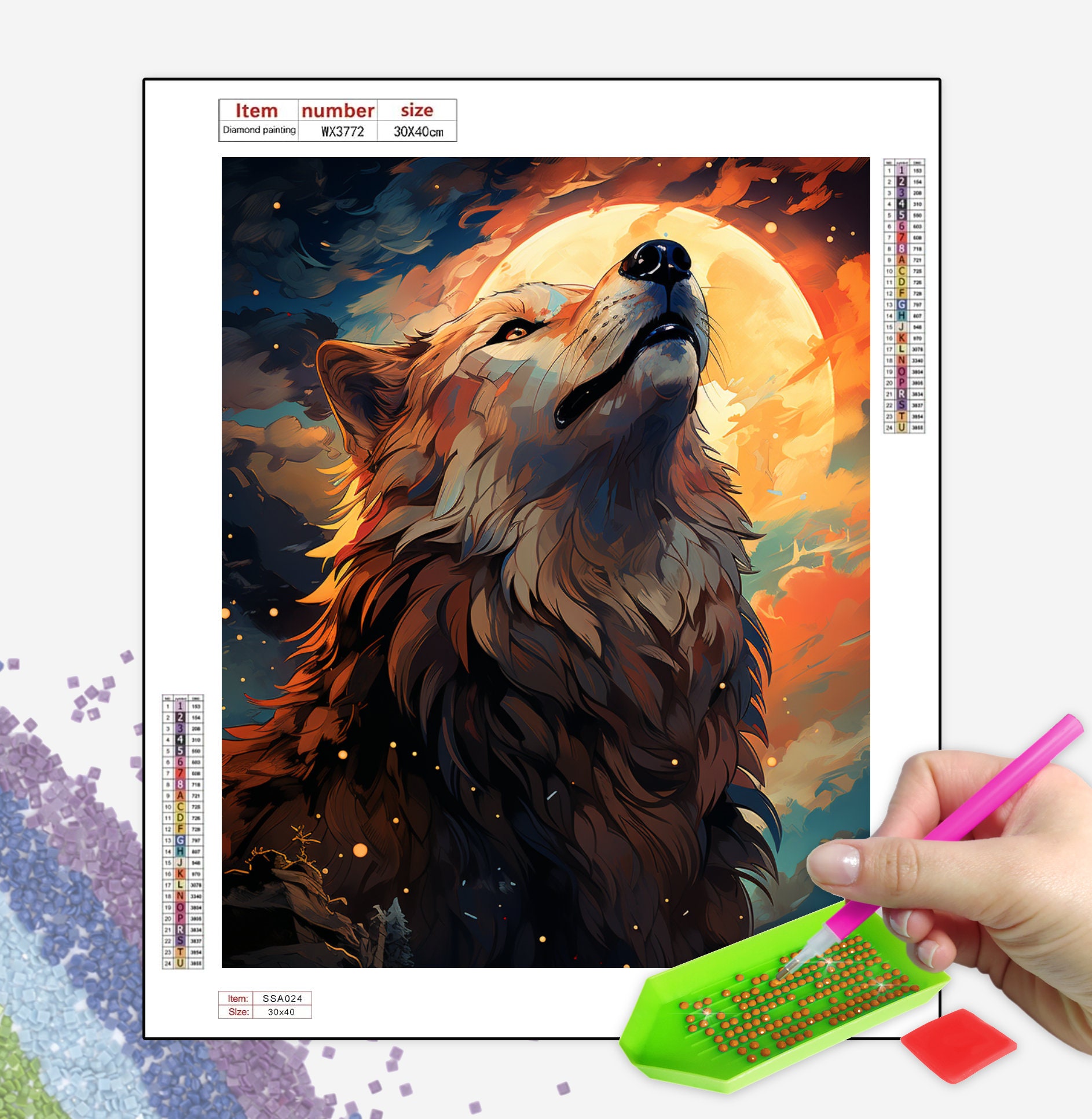 Wolves Diamond Painting Set by Crafting Spark. CS2565 Forest
