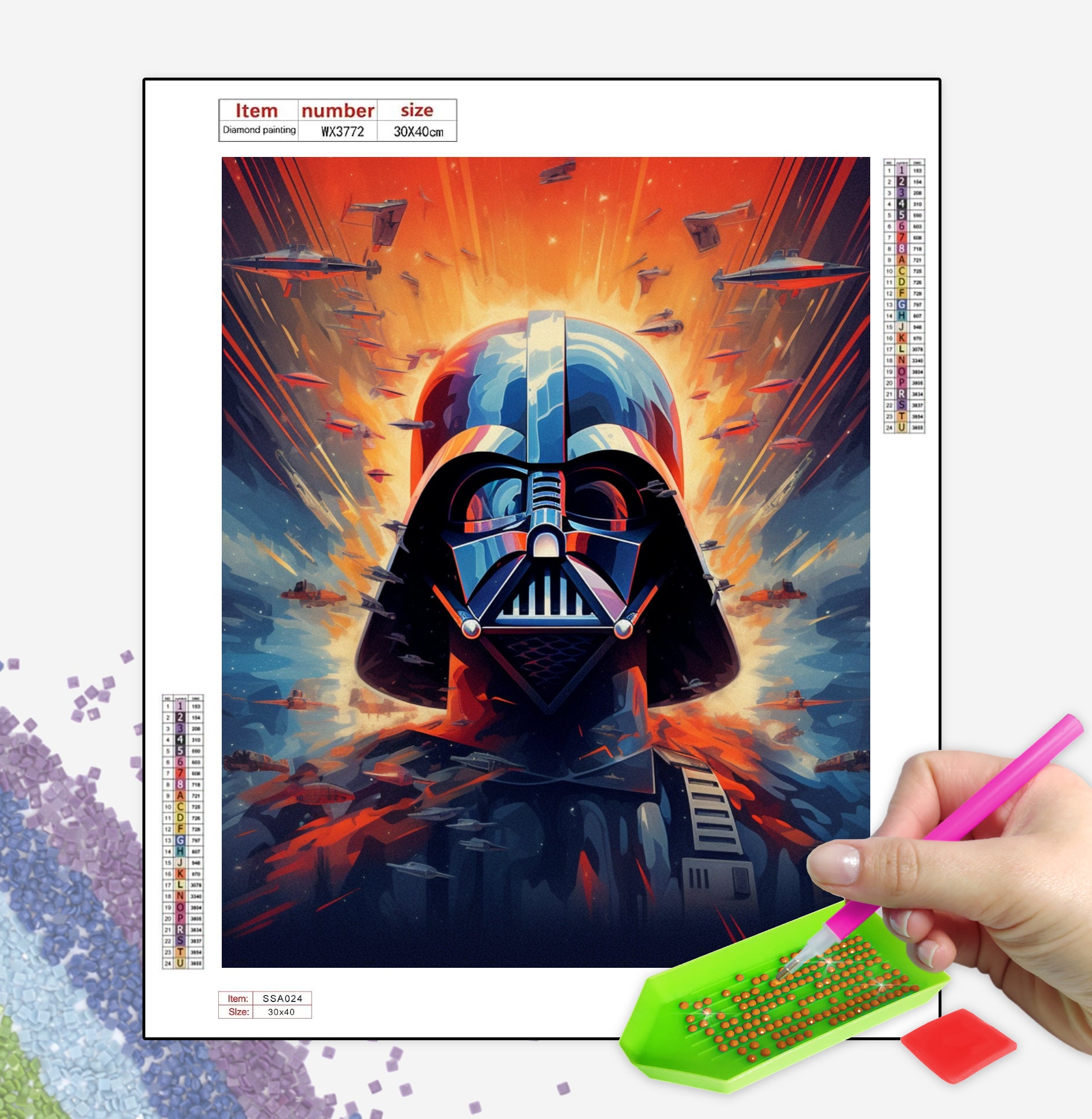 Diamond Painting Cartoon Laser Sword Jedi Knight Star Wars 5d Diy