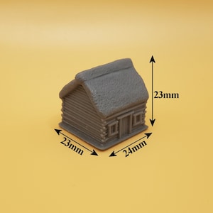 6mm Scale Model LOG CABIN Building with Thatched Roof - UNPAINTED - Quantity 1