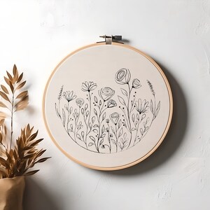Wildflower Embroidery Pattern Template PDF Digital Download - Etsy