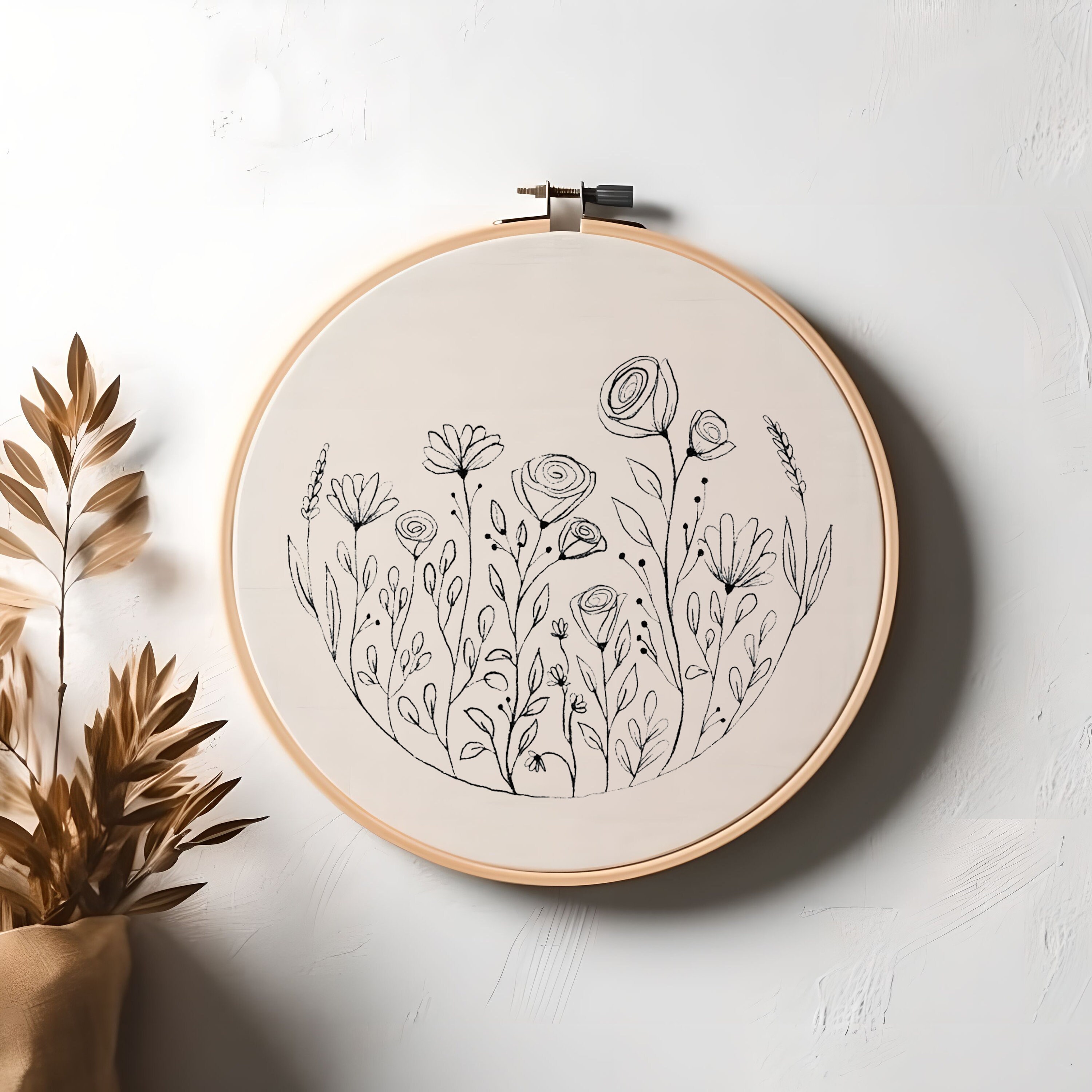 Wildflower Embroidery Pattern Template PDF Digital Download - Etsy