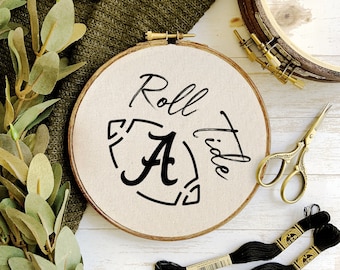 Alabama Roll Tide - Embroidery Pattern - PDF Digital Download