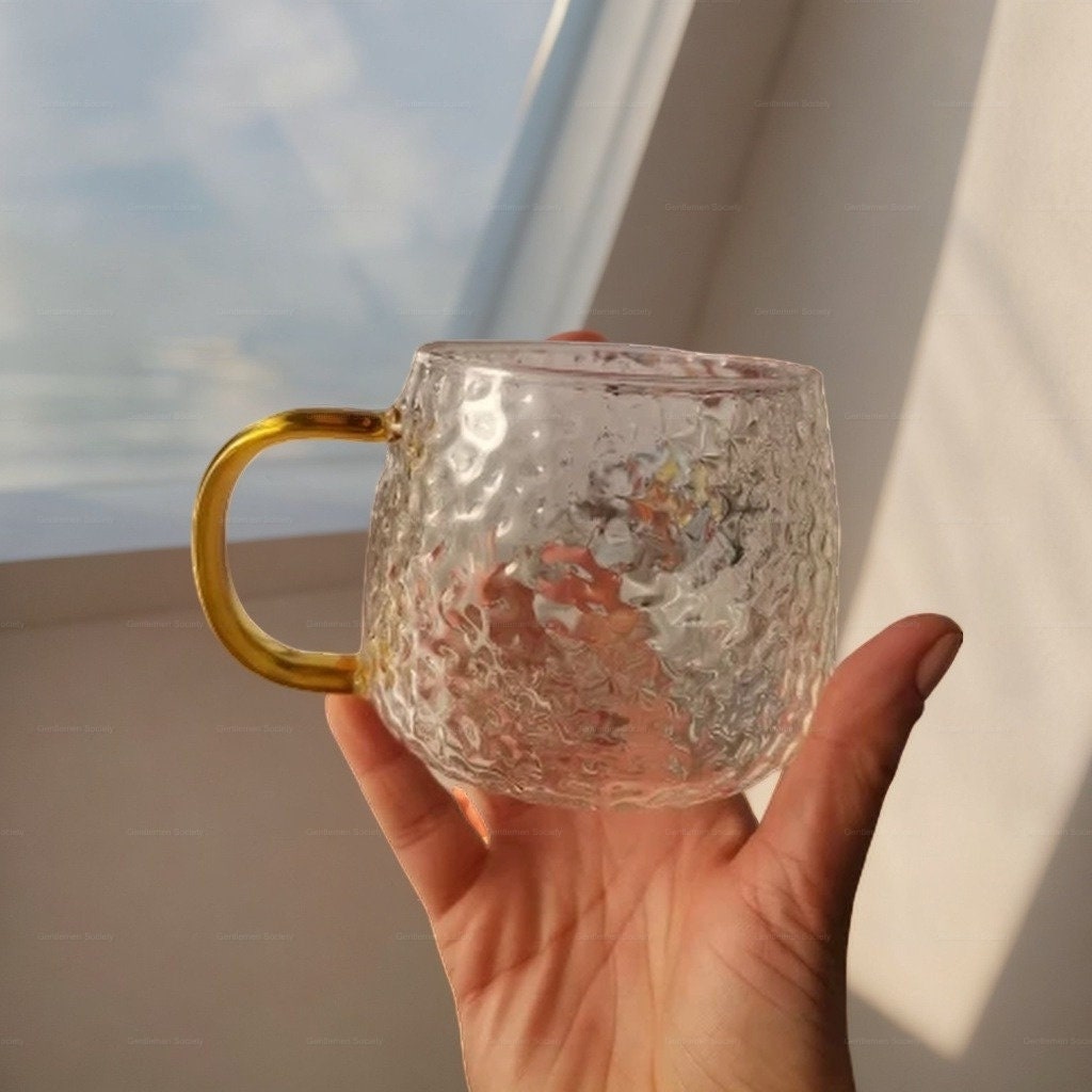 Hammered Pattern Glass Pitcher And Glass Cups High - Temu