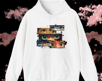 Anime Eyes Hoodie Eyes Graphic Hoodie Harajuku Clothing Streetwear Hoodie Japanese Pullover Hoodie Kawaii Hoodie Harajuku Pullover Hoodie