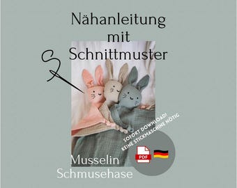 モスリン製うさぎの掛け布団の縫い方説明書｜型紙付きドイツ語PDF｜刺繍ミシンなしで自分だけのベビー掛け布団を縫おう