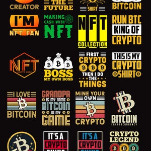 Bitcoin Nft Crypto 100 PNG Bundle, Bitcoin PNG Set, Digital Currency Print, Bitcoin Shirt Download, NFT Vector Pack, Trader T-Shirt,Eps,svg