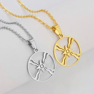 Assyrian flag necklace 18k gold plated stainless steel